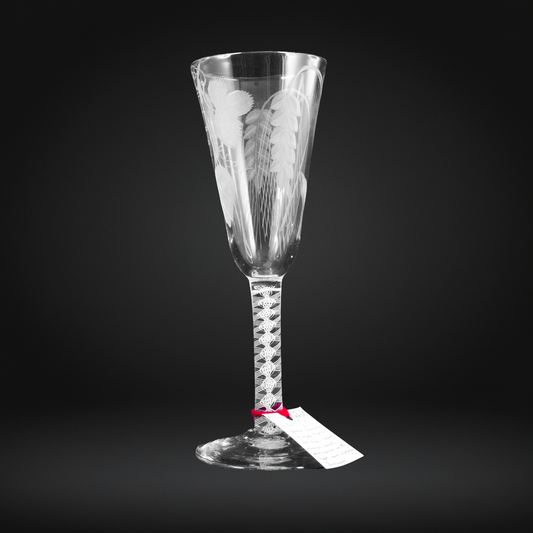 18th Century English Double Series Opaque Twist Ale Glass c1760