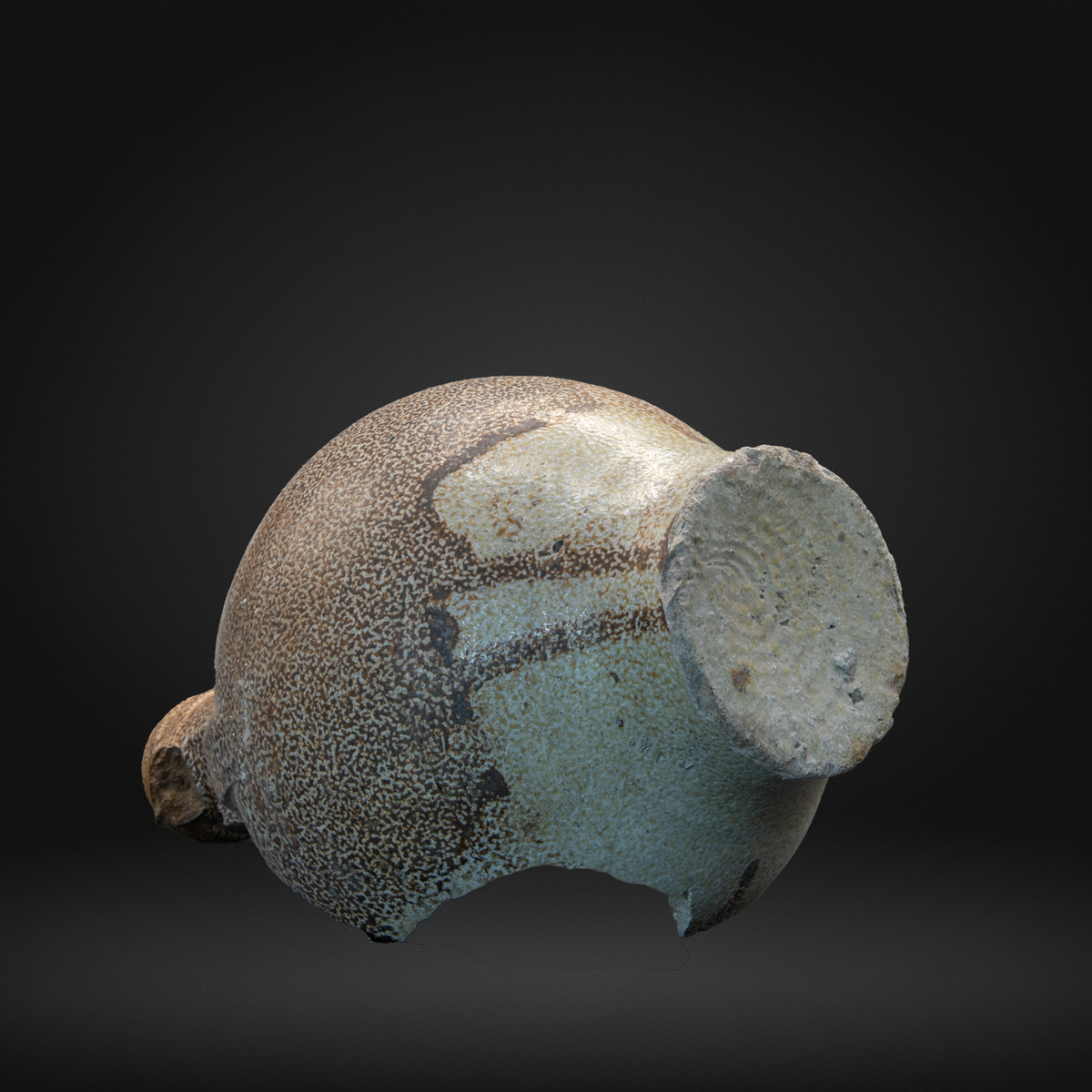 16th or 17th Century Cobalt Splashed Bellarmine Bottle - UK Found Witch Bottle - Frechen