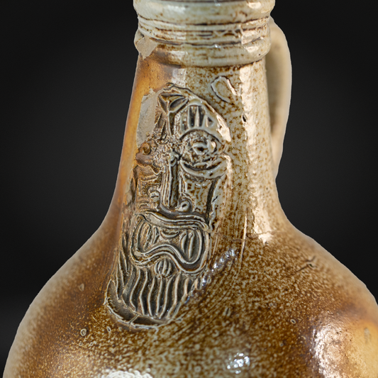 17th Century Bellarmine Bottle, Grimacing Face - Frechen