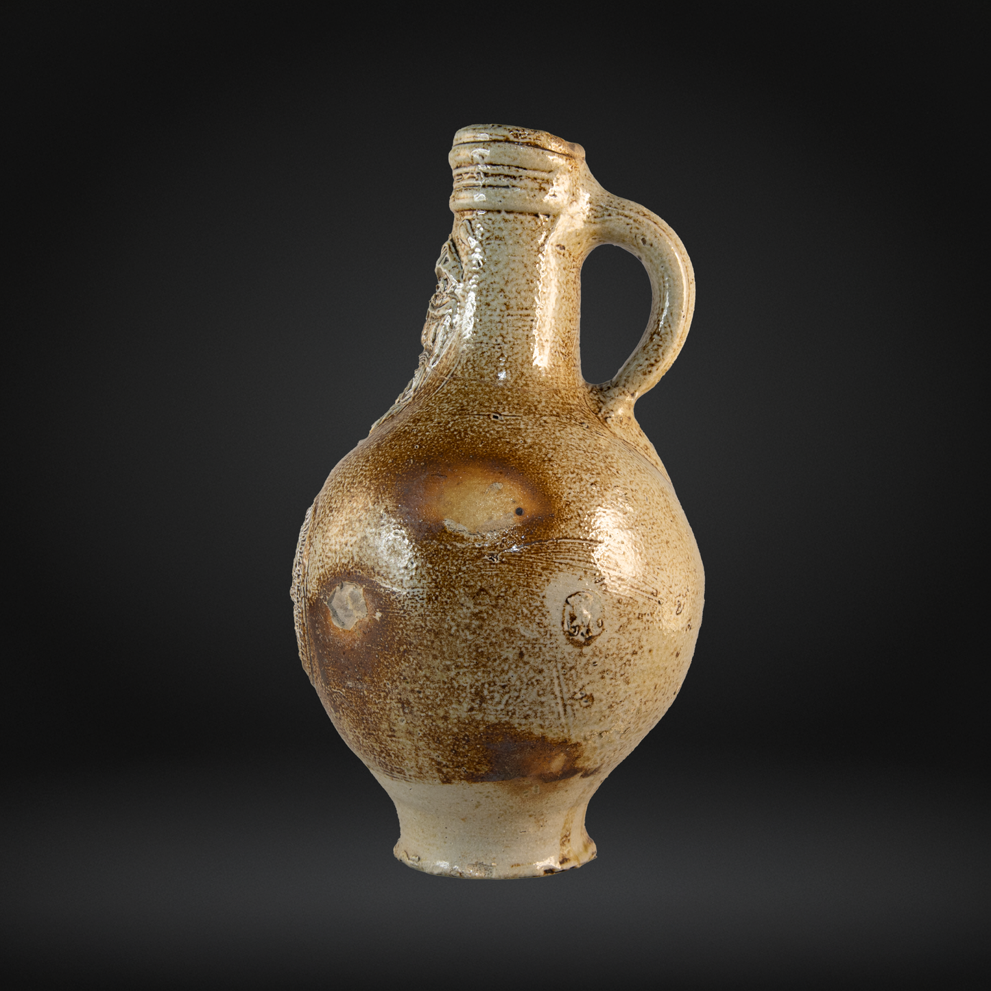 17th Century Bellarmine Bottle, Grimacing Face - Frechen