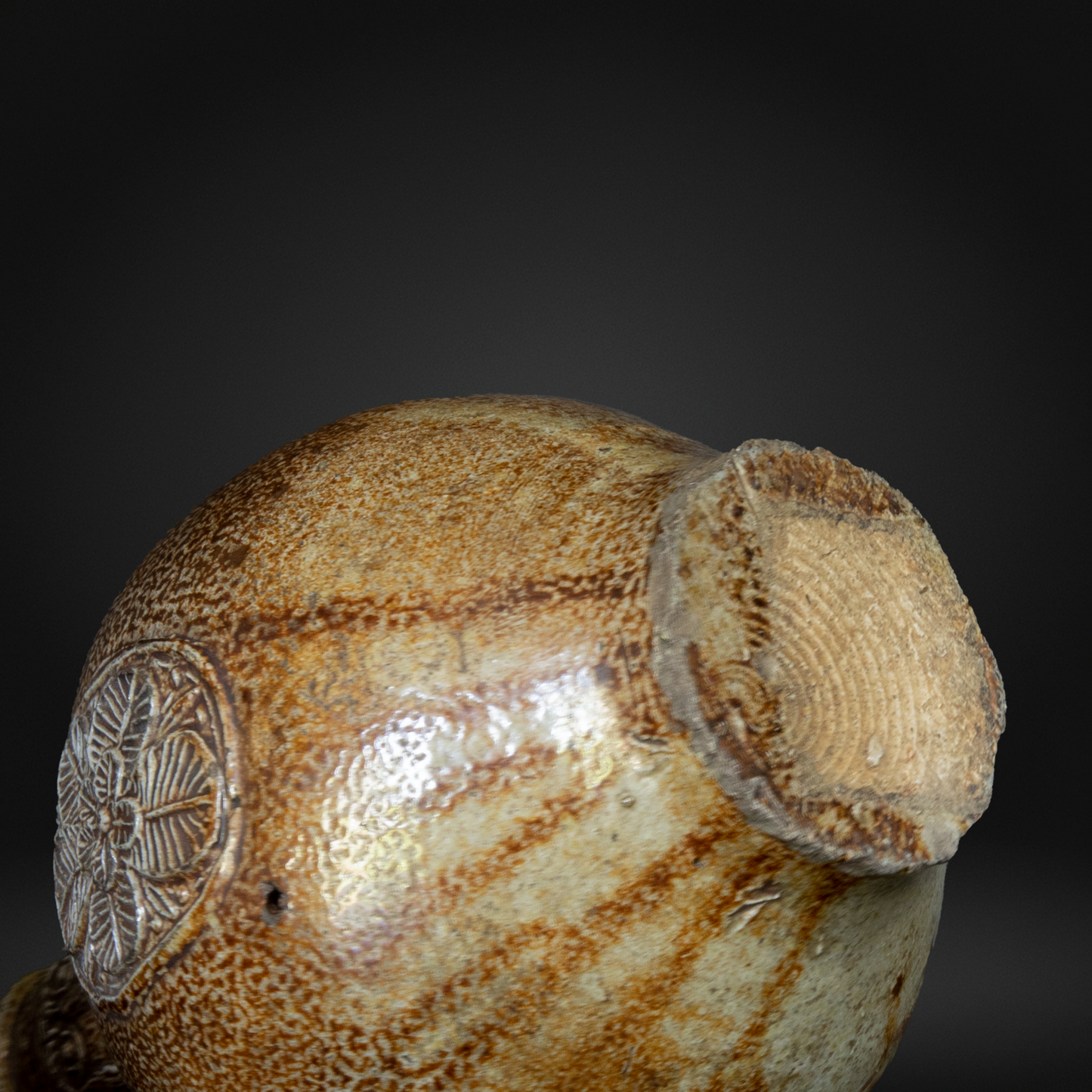 17th Century Bellarmine Bottle - Grimacing Face, Salt Glazed Witch Bottle - Frechen