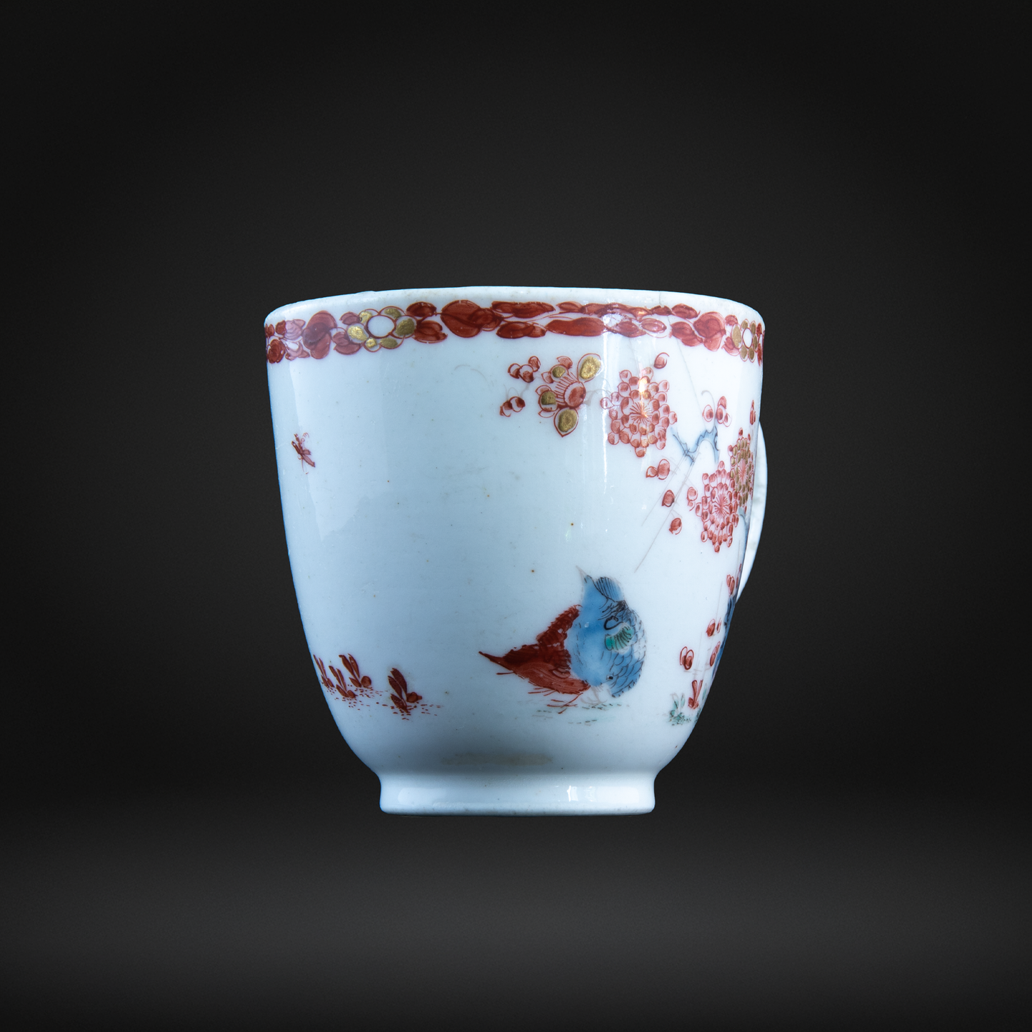 BOW Two Quail Kakiemon Porcelain Coffee Cup, English c1755-1760