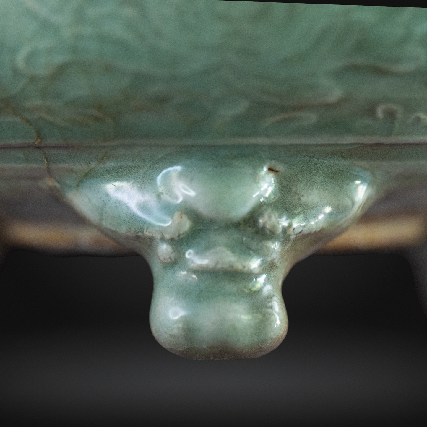 Ming Dynasty Longquan Celadon Tripod Censer, Large - 16thC