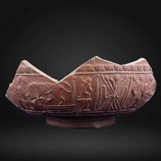 Ancient Roman Samian Bowl with Gladiator