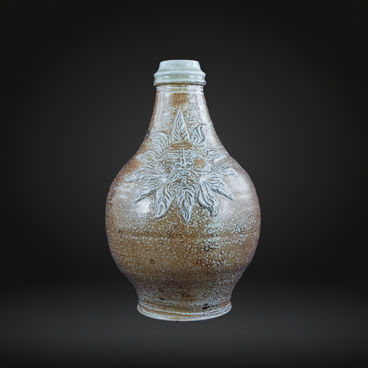 Salt Glazed Studio Pottery Sun Burst Bellarmine Bottle