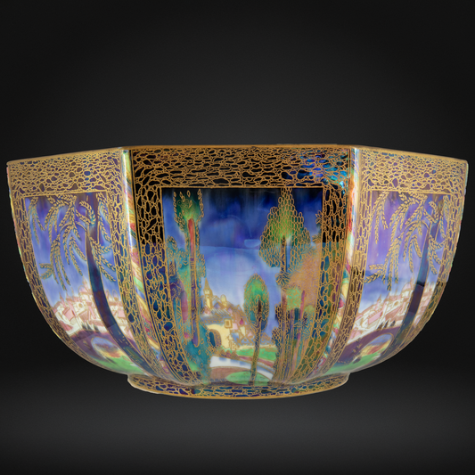 Large Wedgwood Fairyland Lustre Octagonal Bowl - Daisy Makeig-Jones c1920
