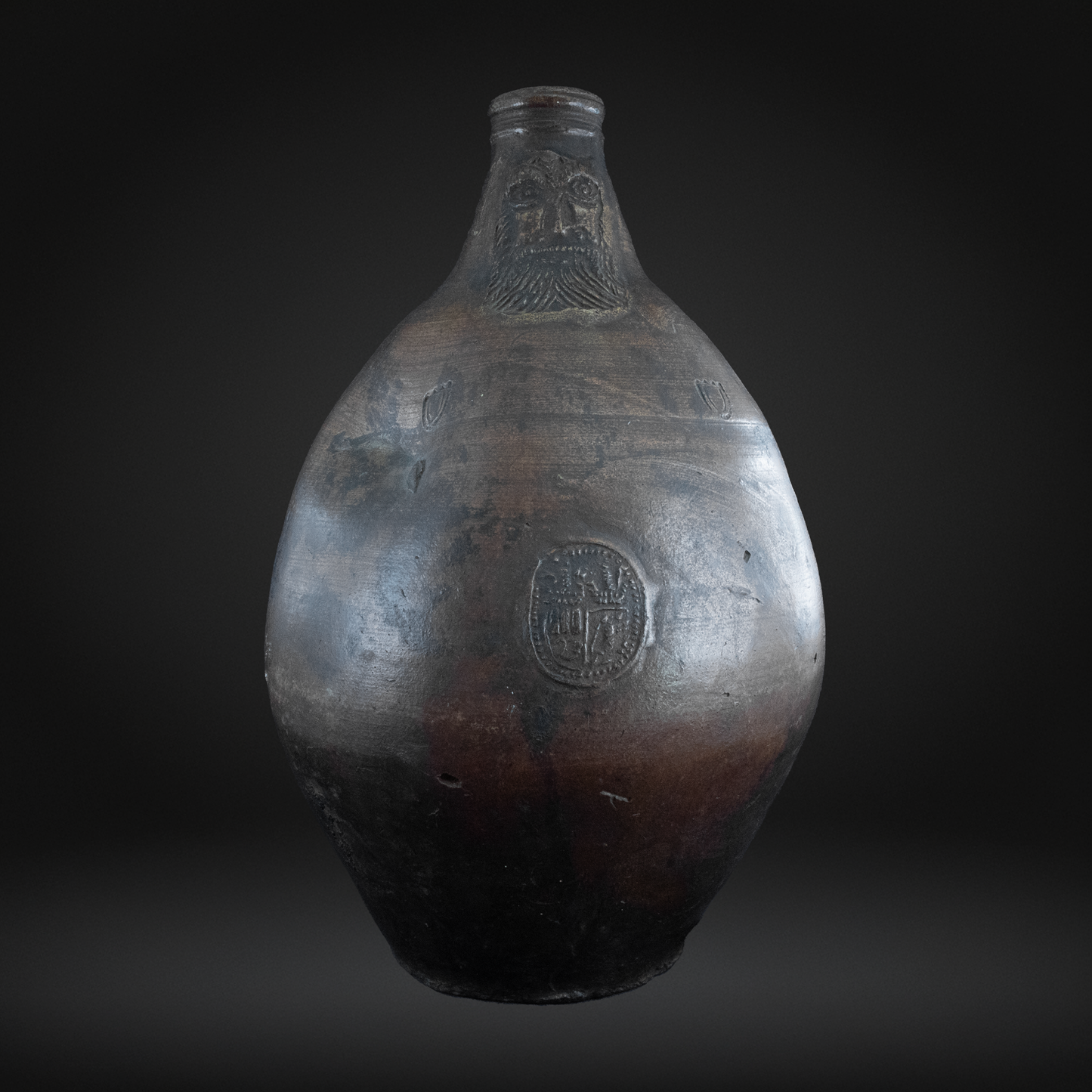 17th Century Bellarmine Jug, Early German Stoneware - Frechen