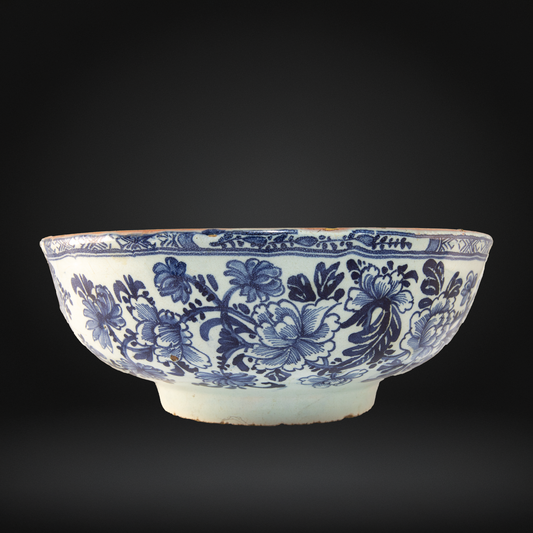 Mid 18th Century English Delftware Colander Bowl