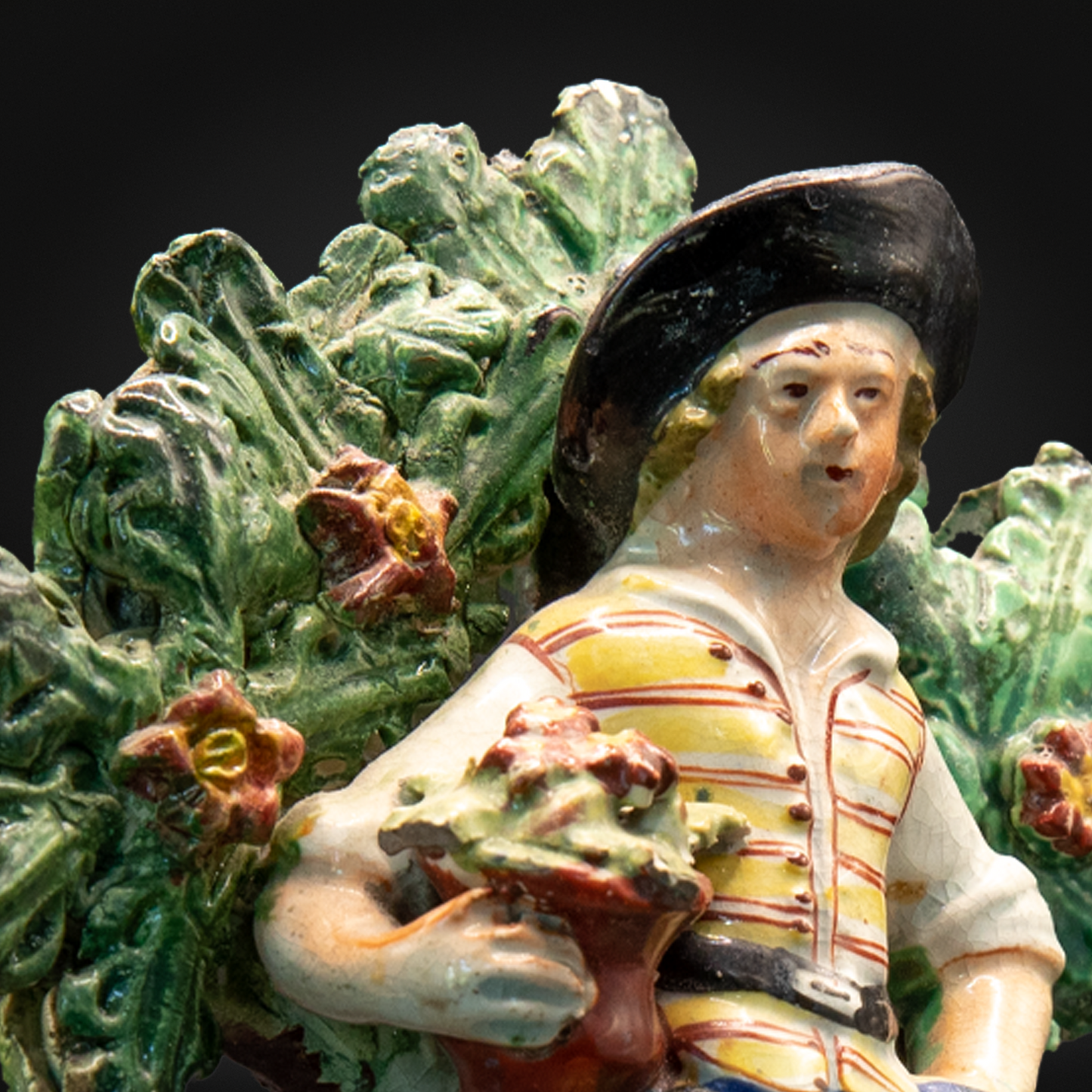Small Walton Pearlware Figure of a Gardener - Early 19th Century
