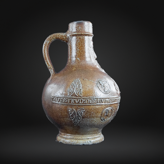 Mid 16th Century Bellarmine Bottle, German Salt Glaze Stoneware - Frechen