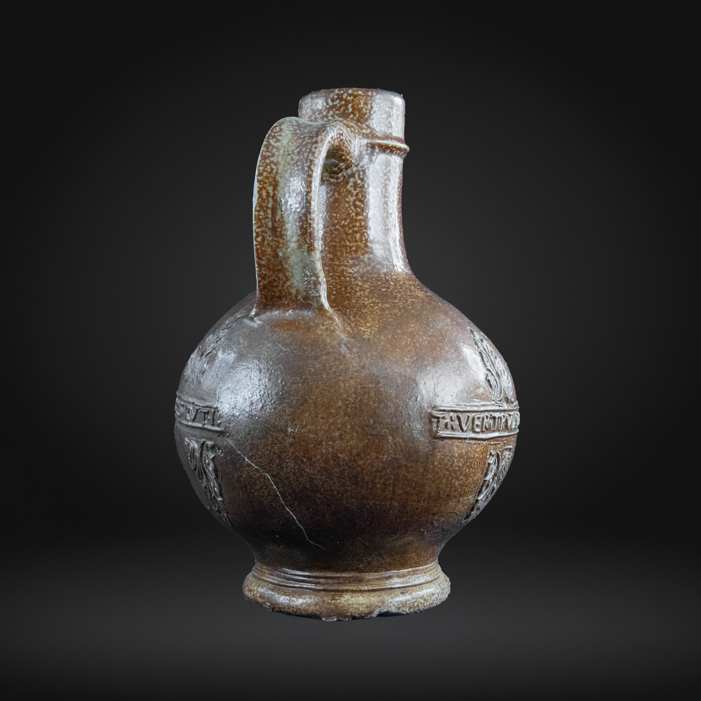 Mid 16th Century Bellarmine Bottle, German Salt Glaze Stoneware - Frechen
