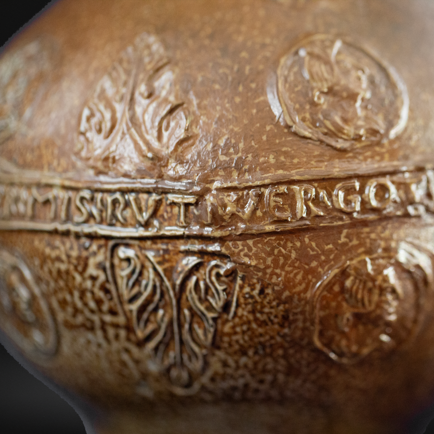 Mid 16th Century Bellarmine Bottle, German Salt Glaze Stoneware - Frechen