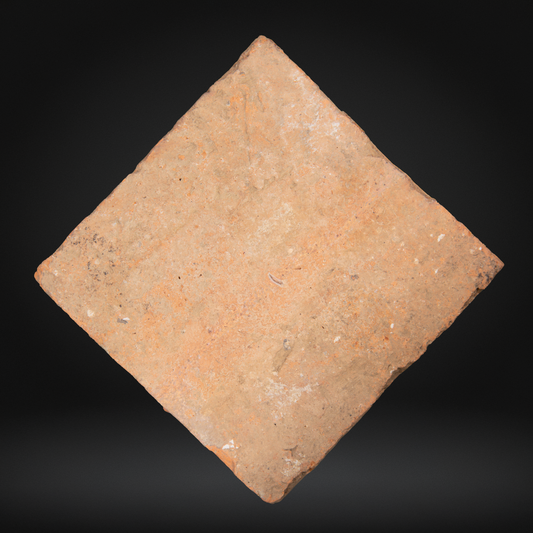 Medieval Heraldic Encaustic Floor Tile, Royal Portrait of a Crowned Queen - 14th Century