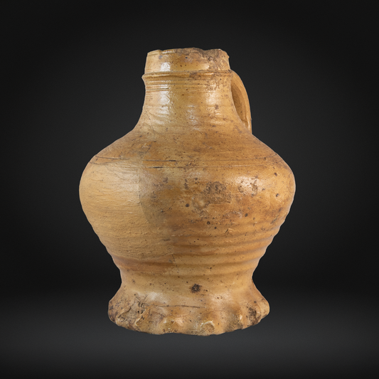 Early German Salt Glaze Stoneware Jug - Raeren circa 1500, Mid-Sized