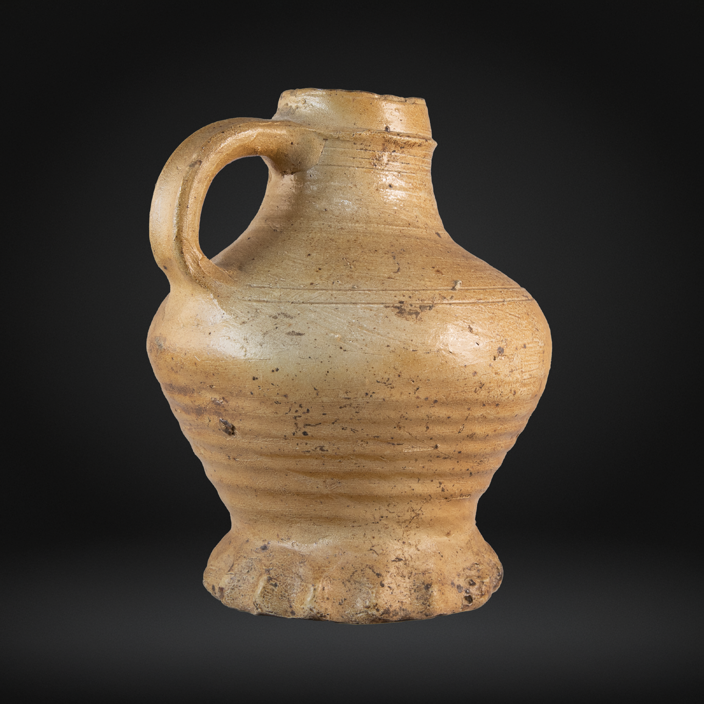 Early German Salt Glaze Stoneware Jug - Raeren circa 1500, Mid-Sized