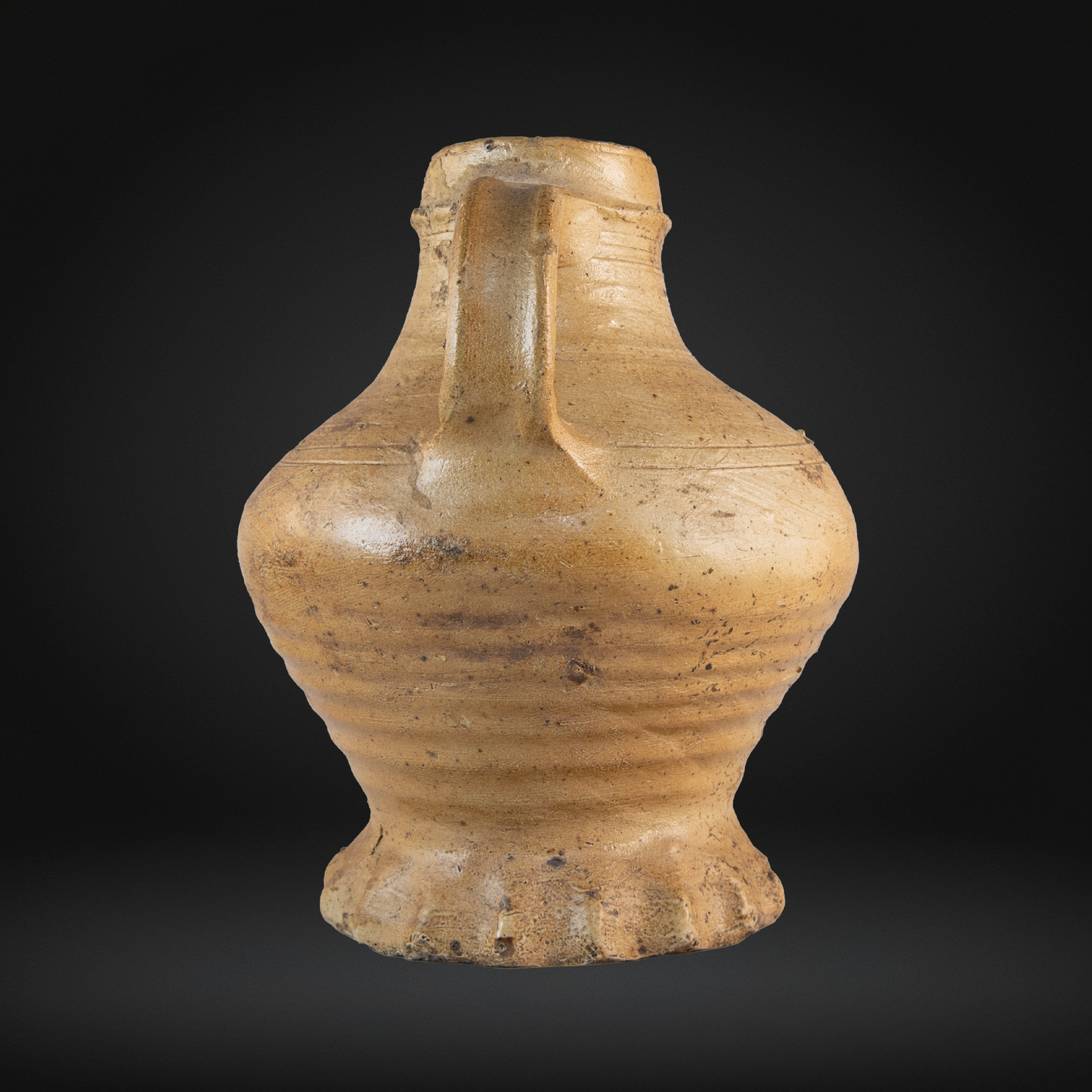 Early German Salt Glaze Stoneware Jug - Raeren circa 1500, Mid-Sized