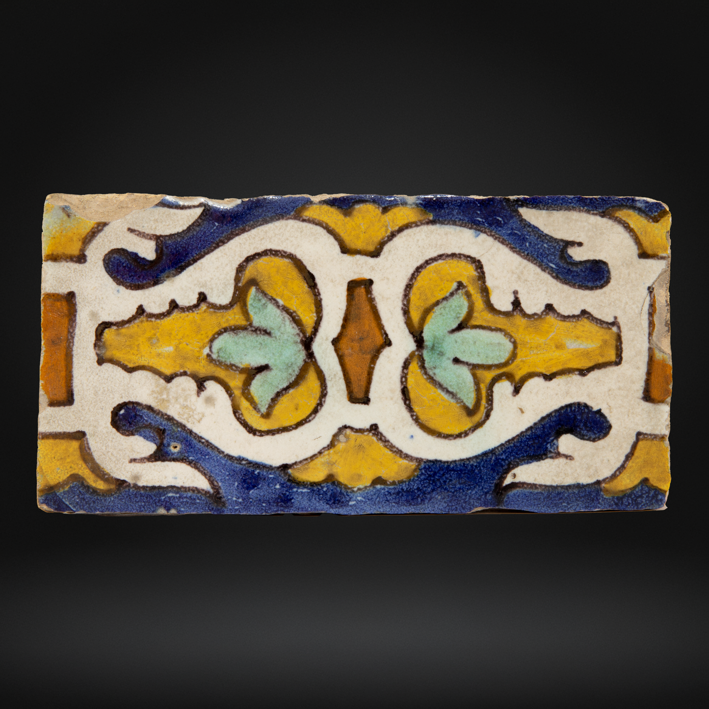 16th Century Italian Renaissance Maiolica Border Tile