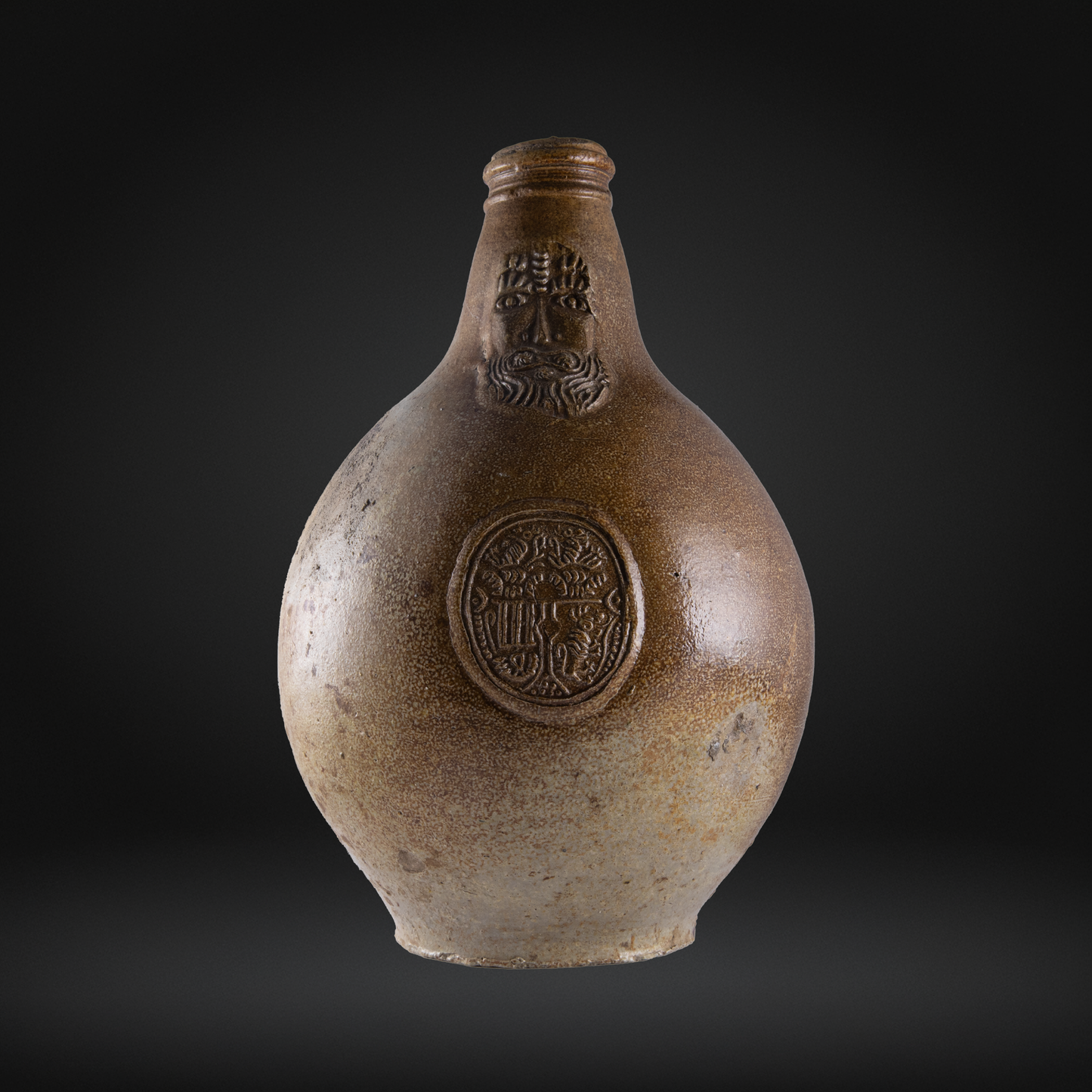 Antique Bellarmine Bottle - Frechen, Germany - 17th Century