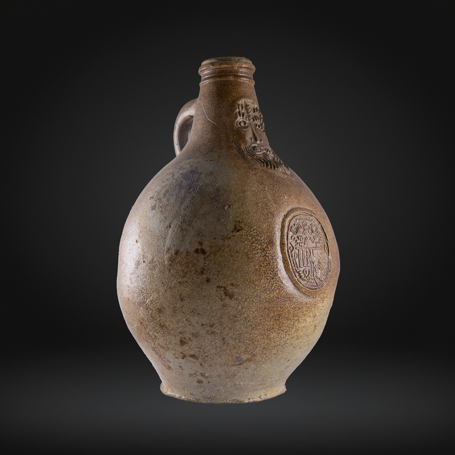 Antique Bellarmine Bottle - Frechen, Germany - 17th Century