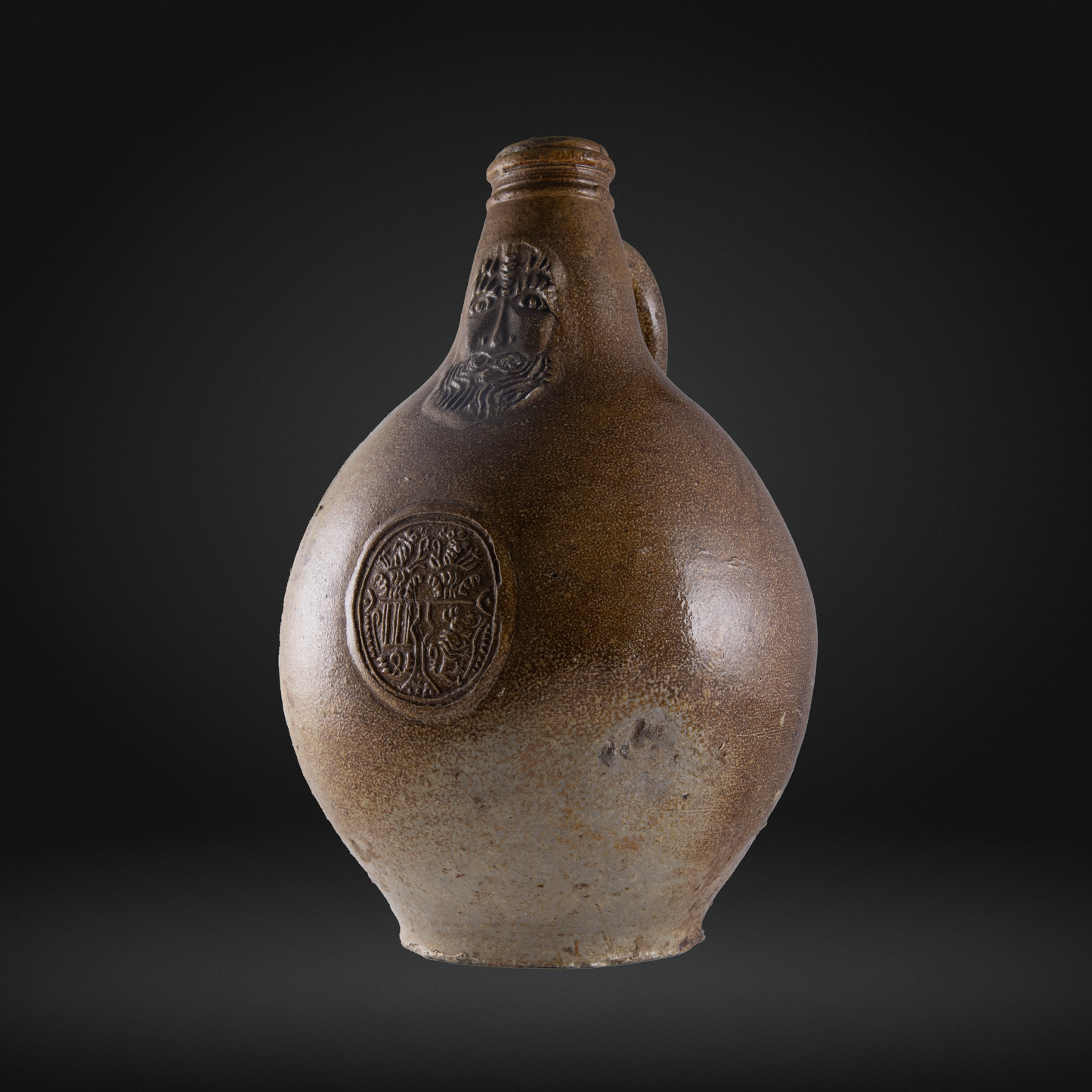 Antique Bellarmine Bottle - Frechen, Germany - 17th Century