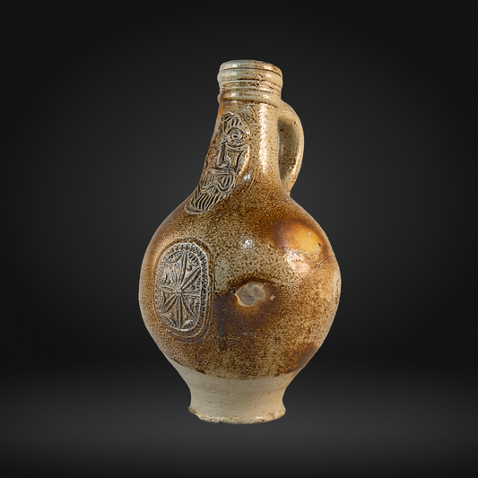 17th Century Bellarmine Bottle, Grimacing Face - Frechen