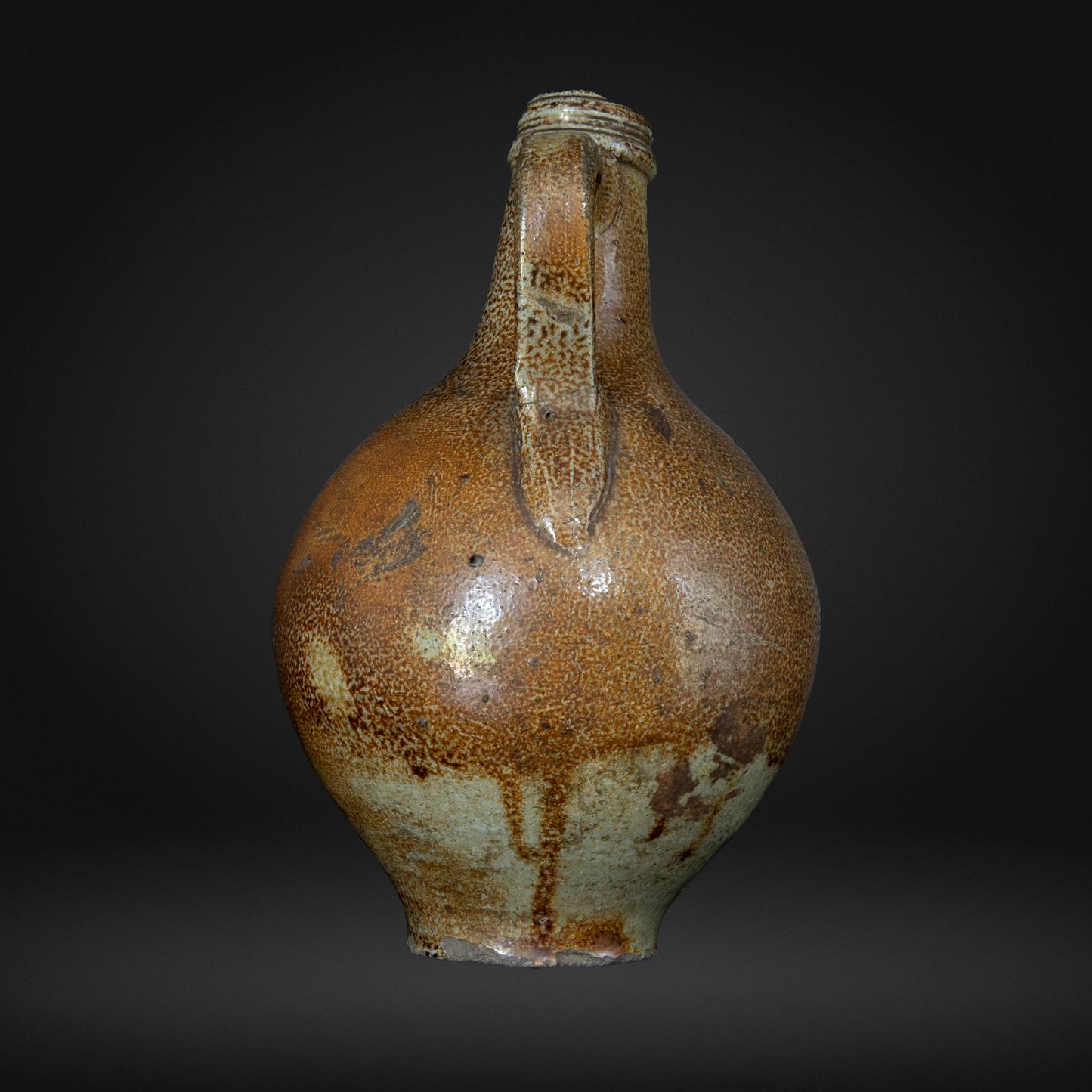 17th Century Bellarmine Bottle - Grimacing Face, Salt Glazed Witch Bottle - Frechen