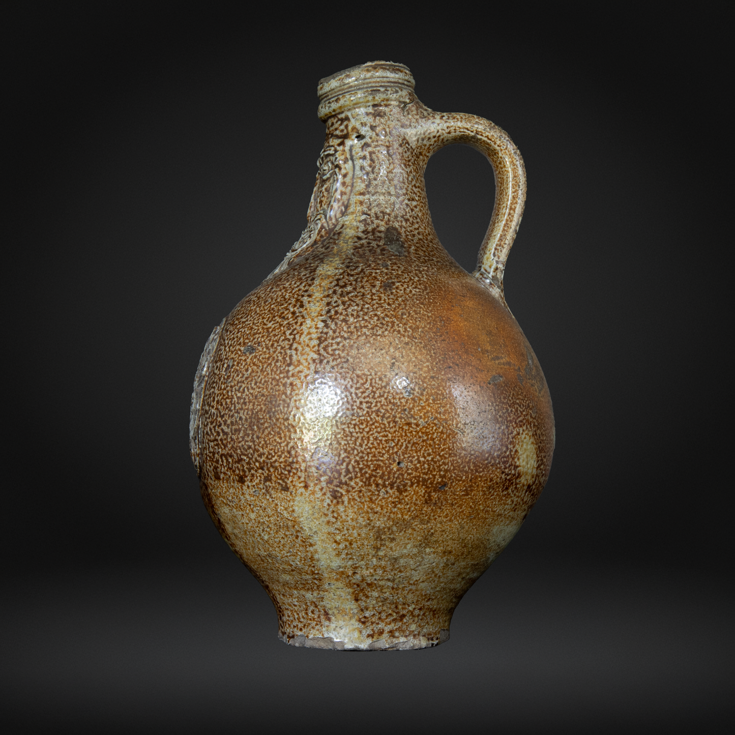 17th Century Bellarmine Bottle - Grimacing Face, Salt Glazed Witch Bottle - Frechen