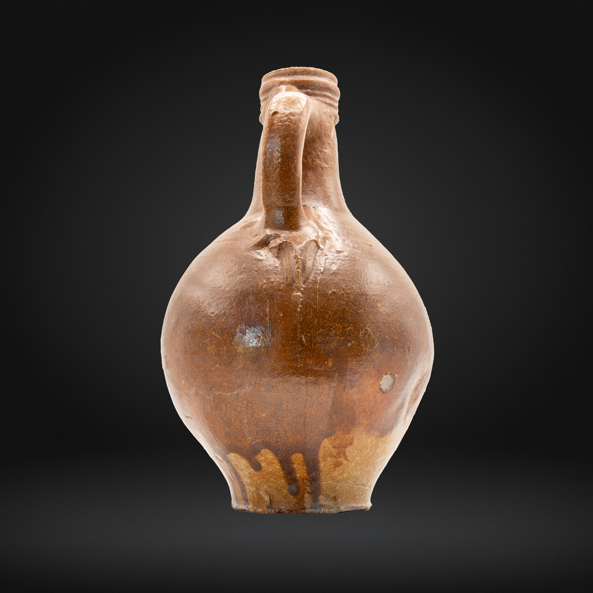 17th Century Bellarmine Bottle, Rare Lion & Moon Medallion
