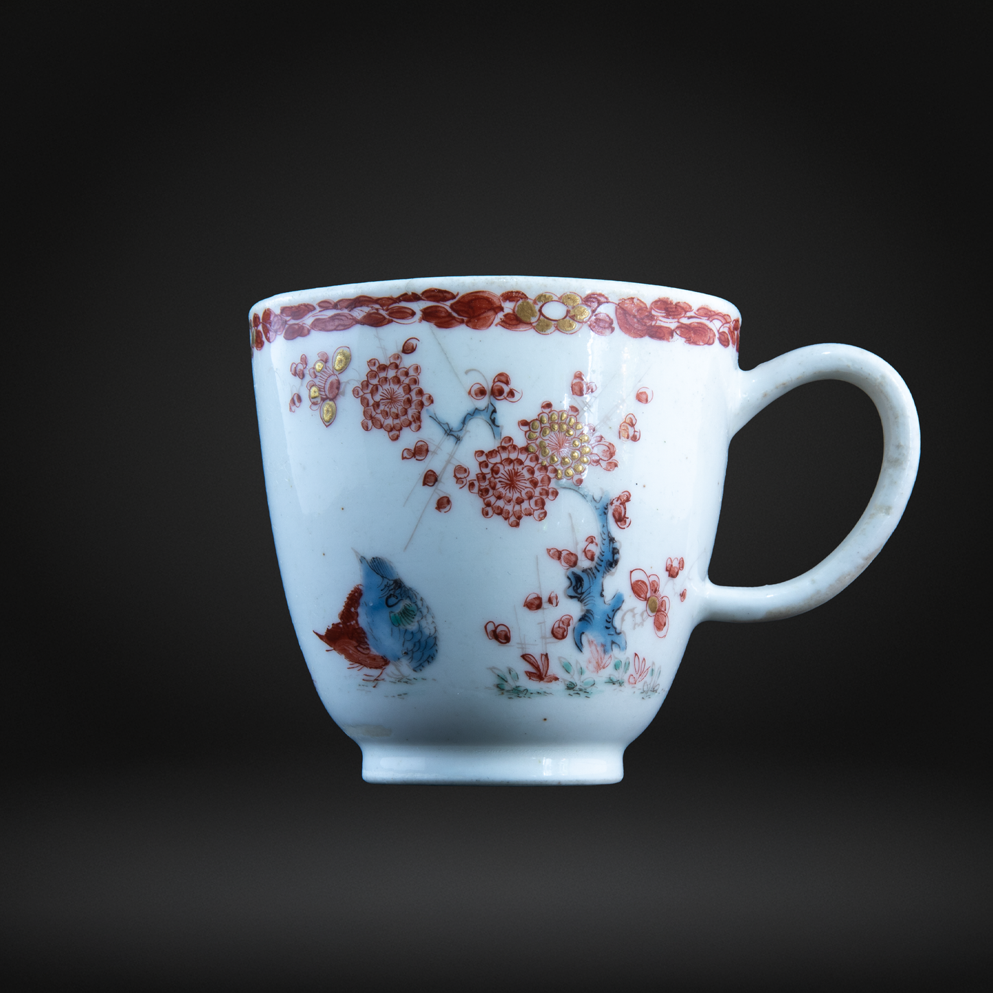 BOW Two Quail Kakiemon Porcelain Coffee Cup, English c1755-1760