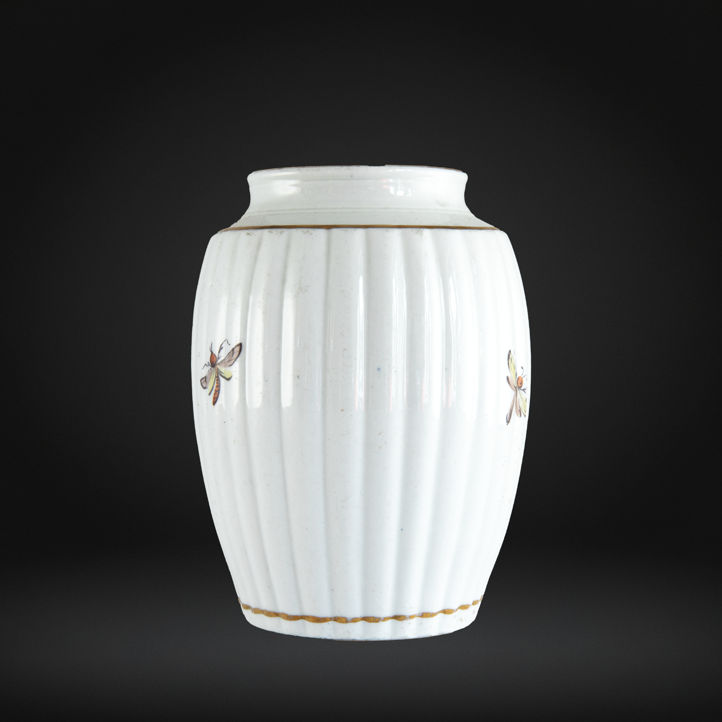 18th Century Keeling Porcelain Tea Cannister, Fancy Bird c1785