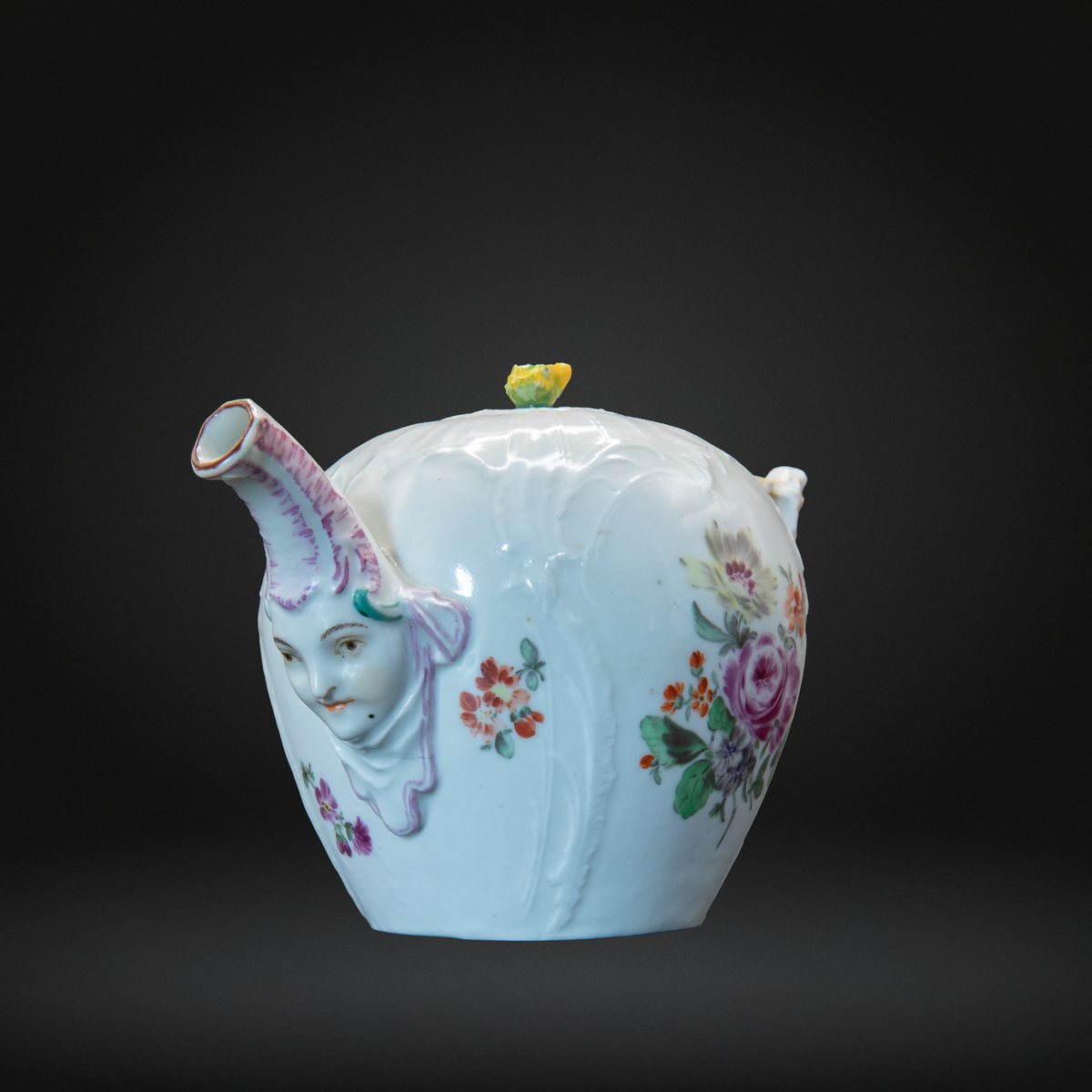 A Miniature Berlin Porcelain Moulded Teapot and Cover, circa 1765