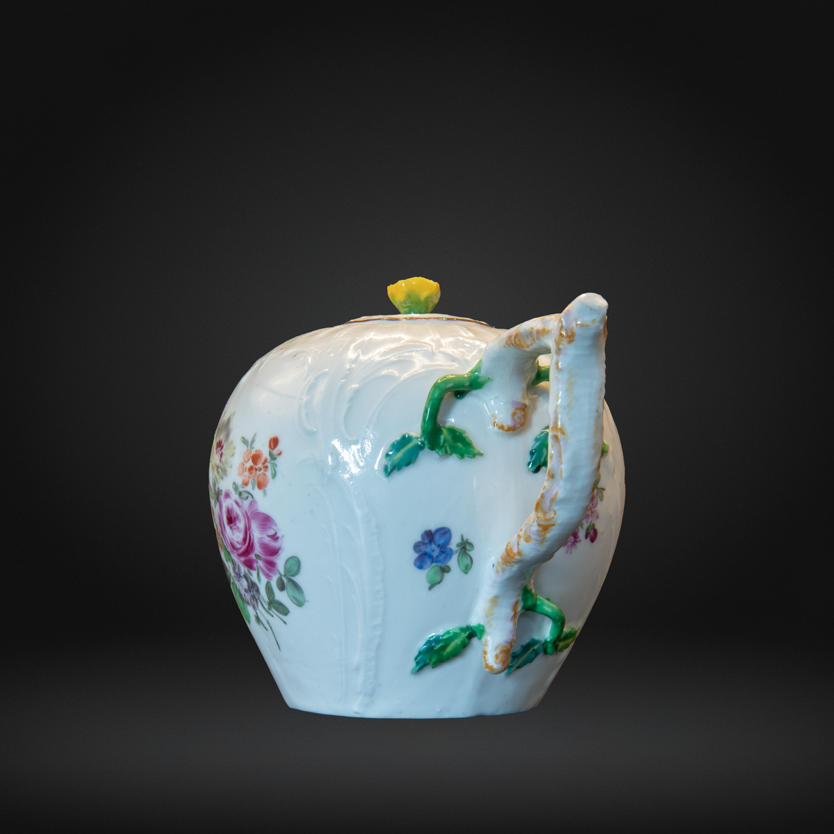 A Miniature Berlin Porcelain Moulded Teapot and Cover, circa 1765