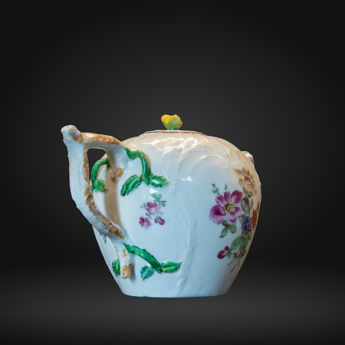 A Miniature Berlin Porcelain Moulded Teapot and Cover, circa 1765