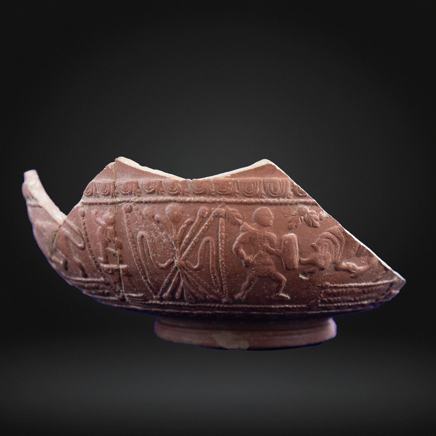 Ancient Roman Samian Bowl with Gladiator