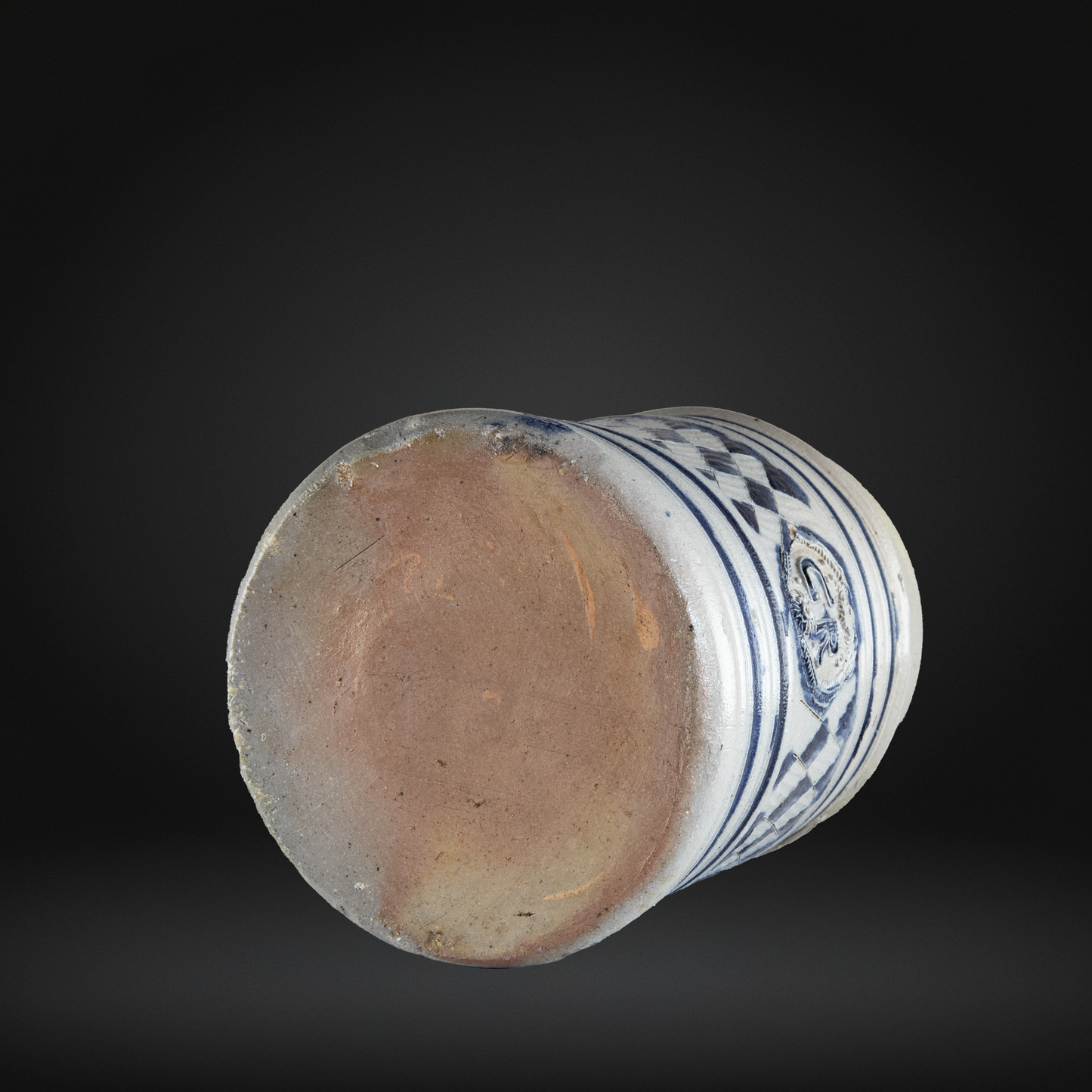 Westerwald Stoneware GR Tankard, Cobalt Painted Grey Salt Glaze c1800
