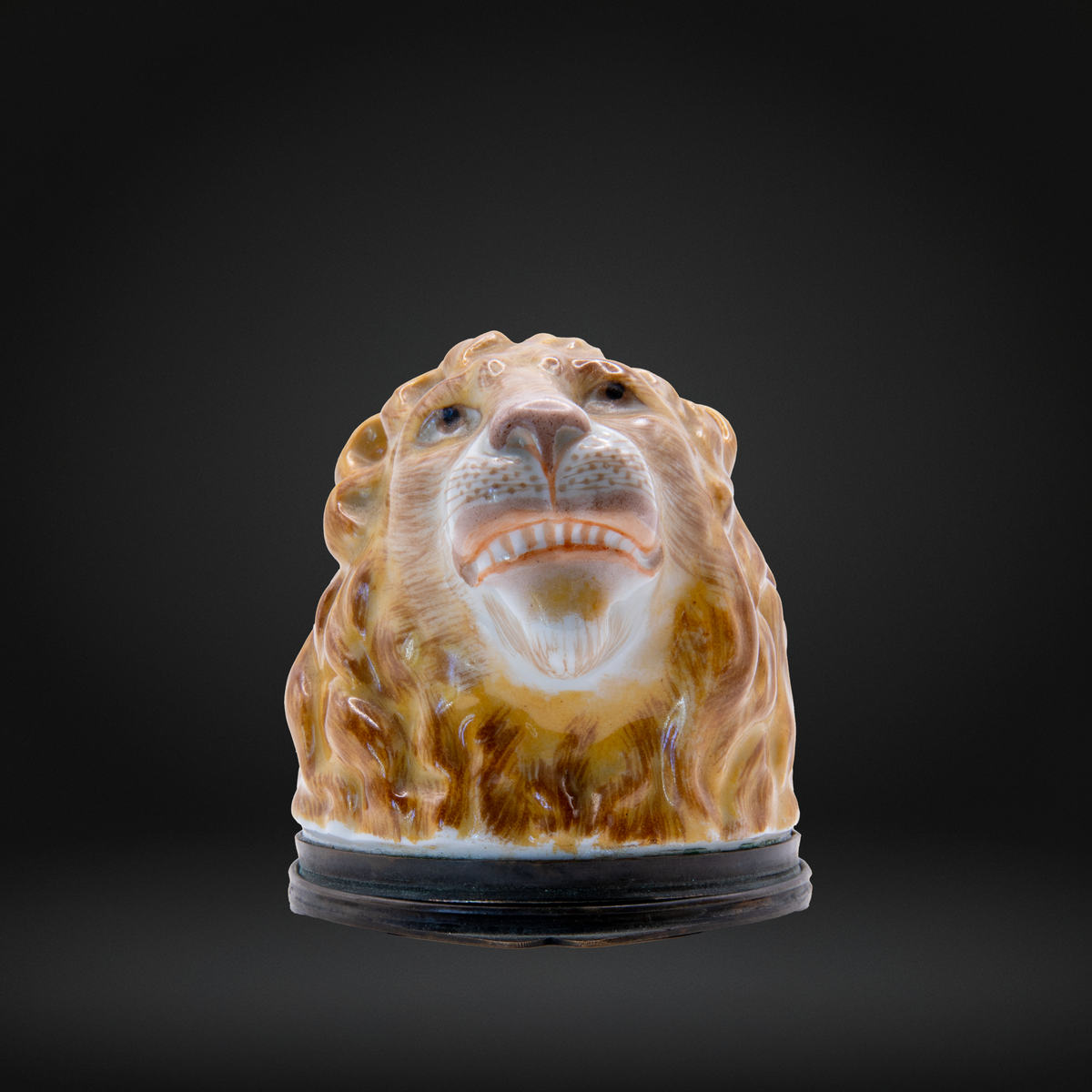 front facing view of an antique bonbonniere
