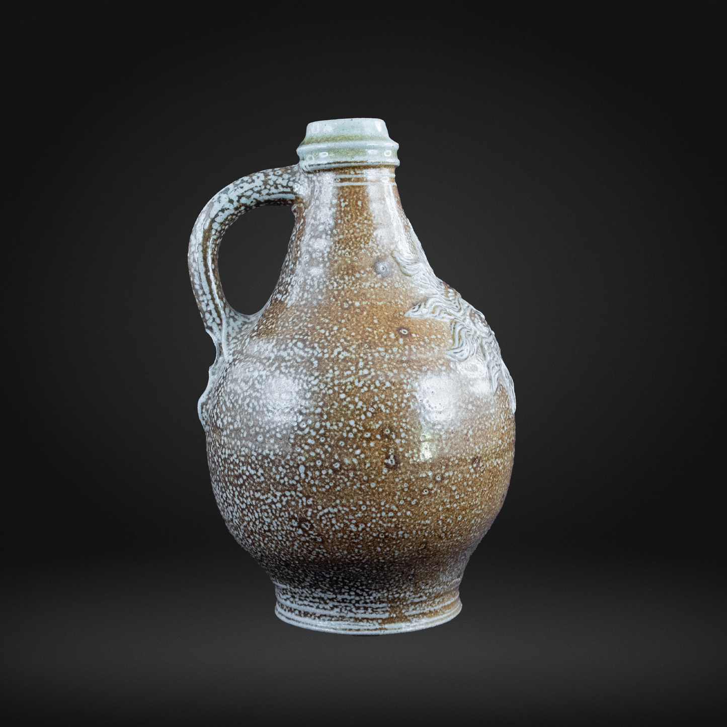 Salt Glazed Studio Pottery Sun Burst  Bellarmine Bottle