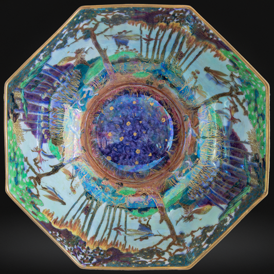 Large Wedgwood Fairyland Lustre Octagonal Bowl - Daisy Makeig-Jones c1920