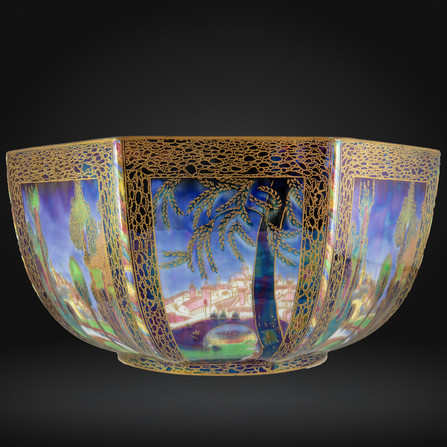 Large Wedgwood Fairyland Lustre Octagonal Bowl - Daisy Makeig-Jones c1920