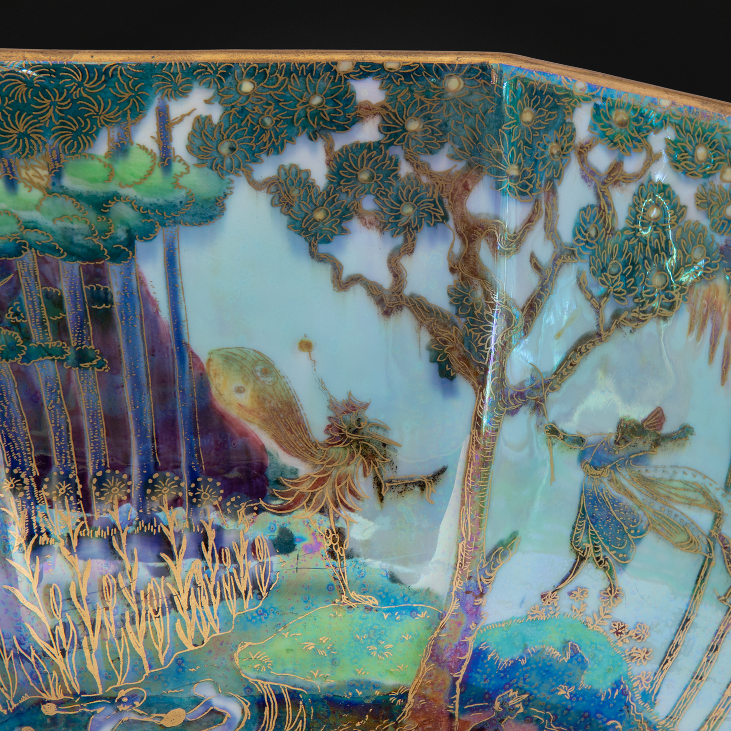 Large Wedgwood Fairyland Lustre Octagonal Bowl - Daisy Makeig-Jones c1920