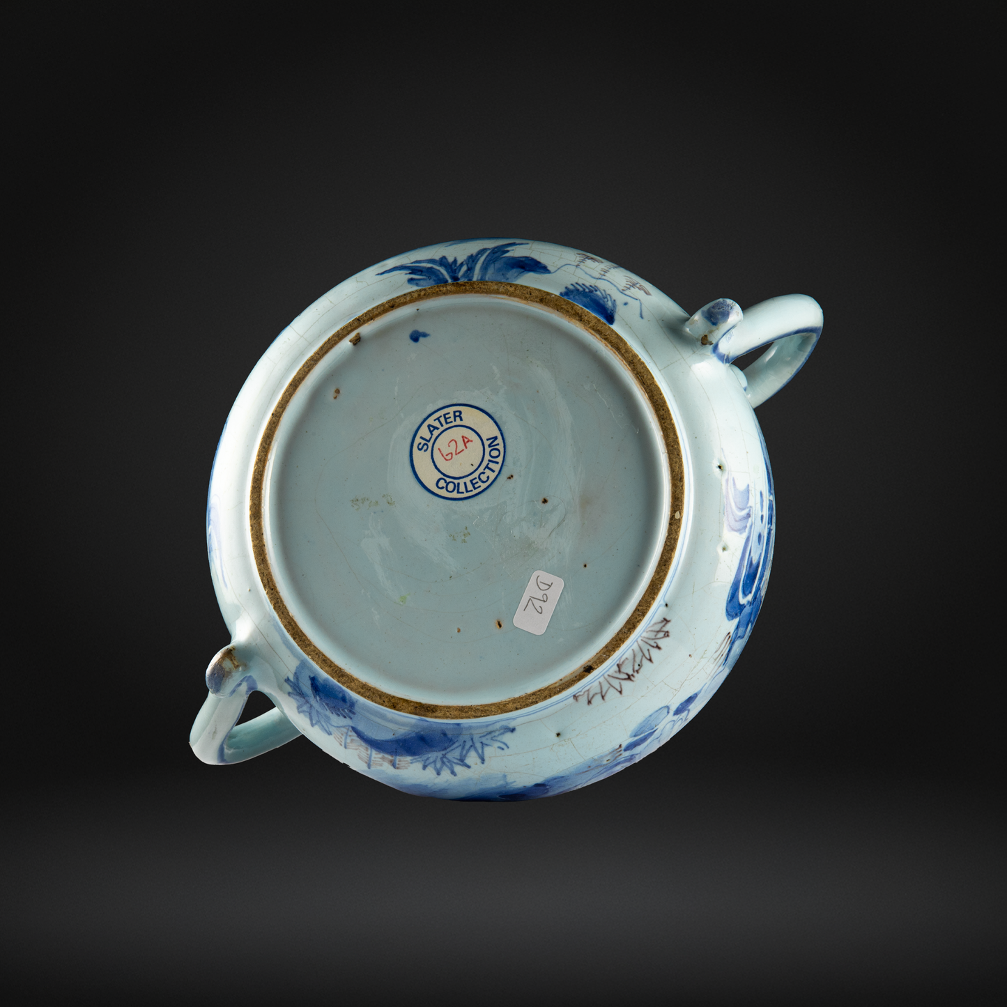 English Delftware Blue & Manganese Posset Pot or Loving Cup c1680-1700