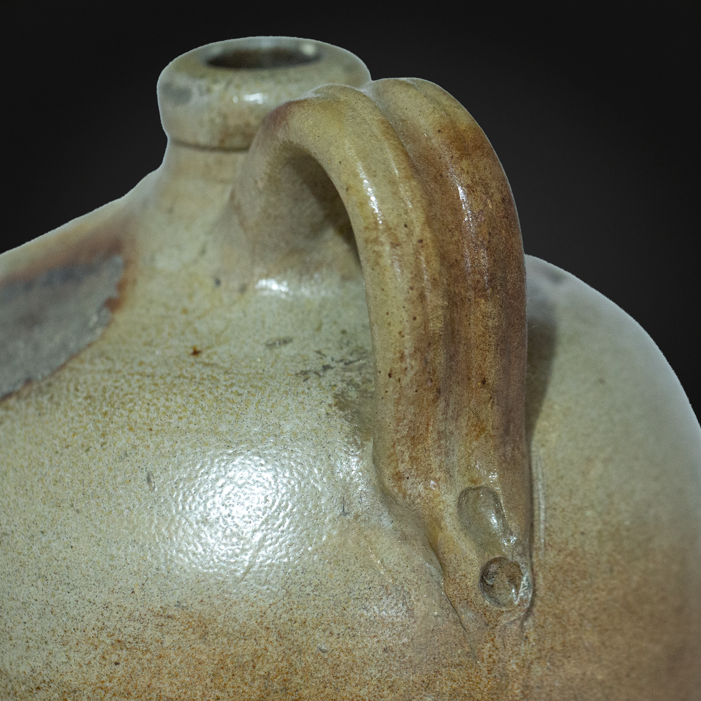 A Godstone 'Iron Pear Tree' Saltglaze Stoneware Gout Water Bottle c1750 - ex Jonathan Horne