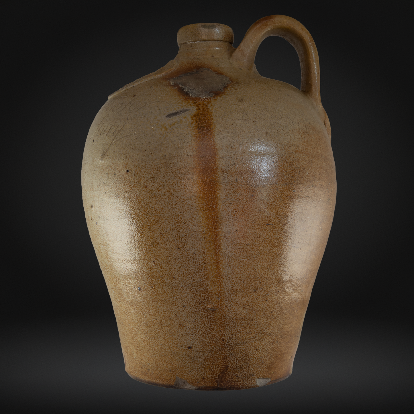 A Godstone 'Iron Pear Tree' Saltglaze Stoneware Gout Water Bottle c1750 - ex Jonathan Horne
