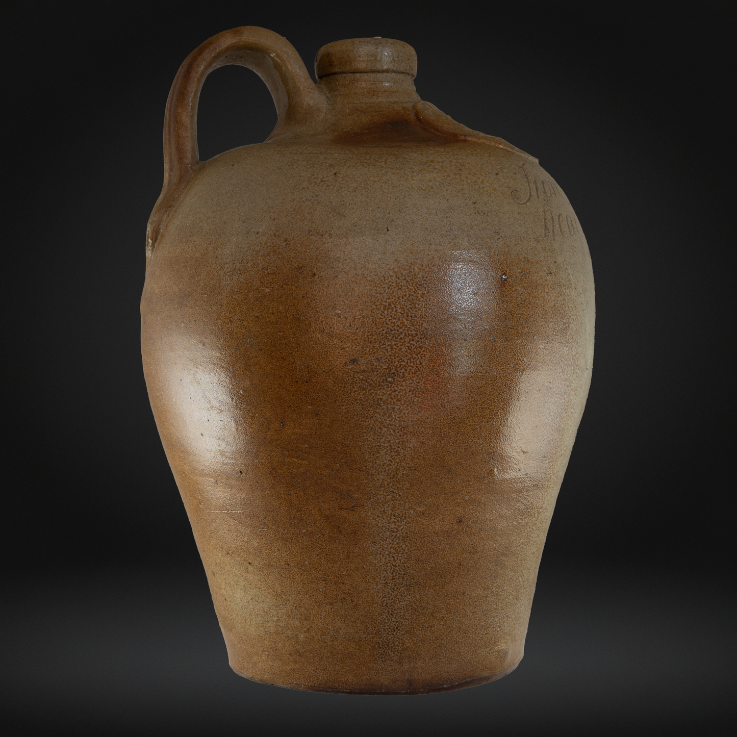 A Godstone 'Iron Pear Tree' Saltglaze Stoneware Gout Water Bottle c1750 - ex Jonathan Horne