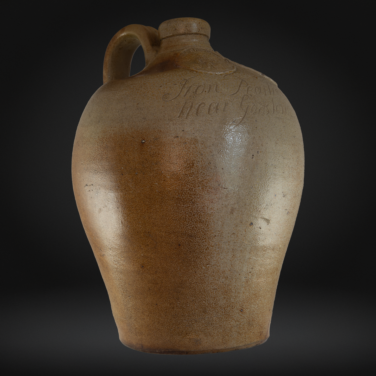 A Godstone 'Iron Pear Tree' Saltglaze Stoneware Gout Water Bottle c1750 - ex Jonathan Horne