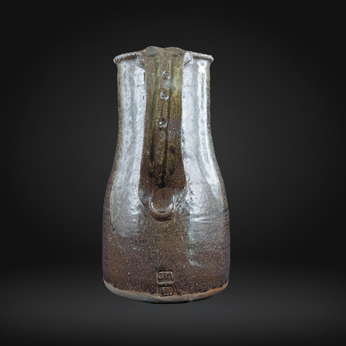 Jim Malone - Mottled Iron & Green Ash Glaze Stoneware Jug - Lessonhall