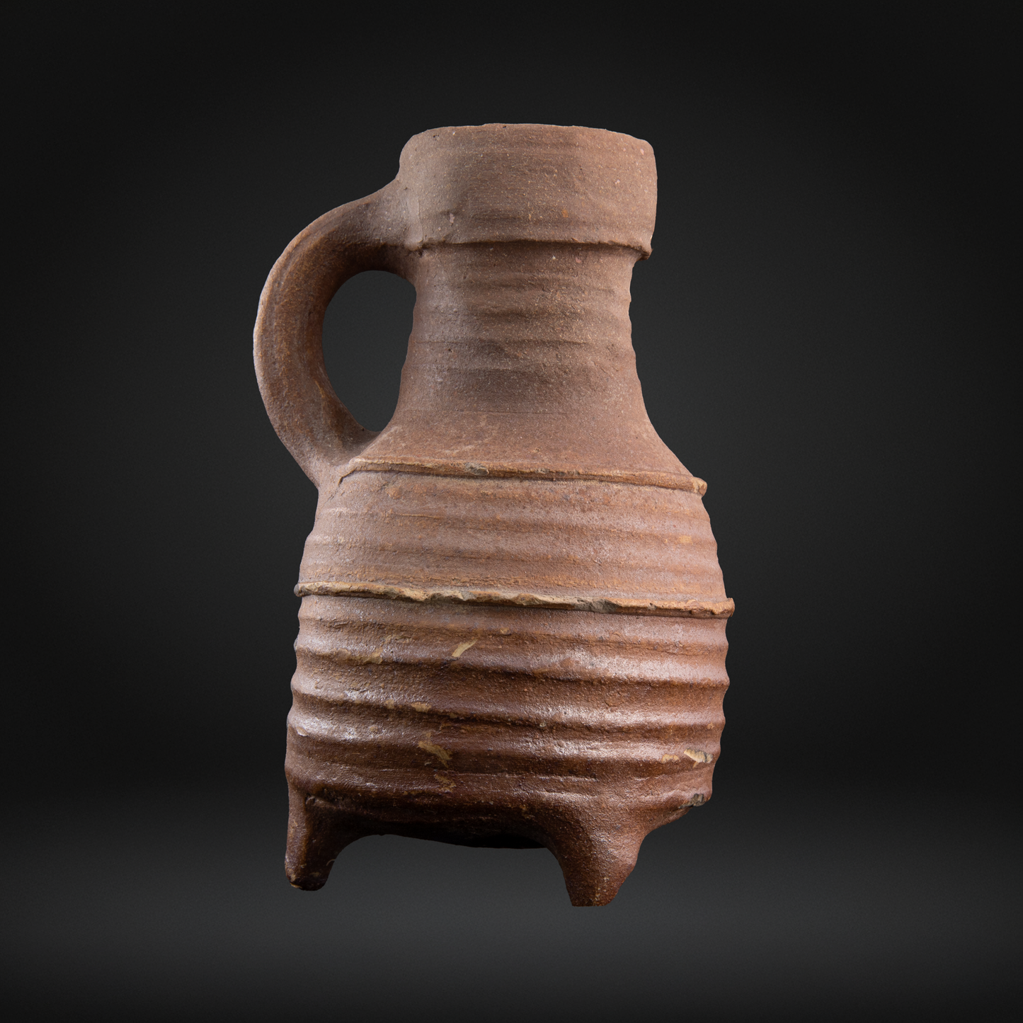 Medieval Pottery Tripod Jug - Langerwehe, 14th Century