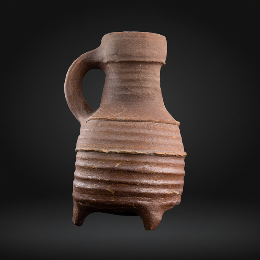 Medieval Pottery Tripod Jug - Langerwehe, 14th Century
