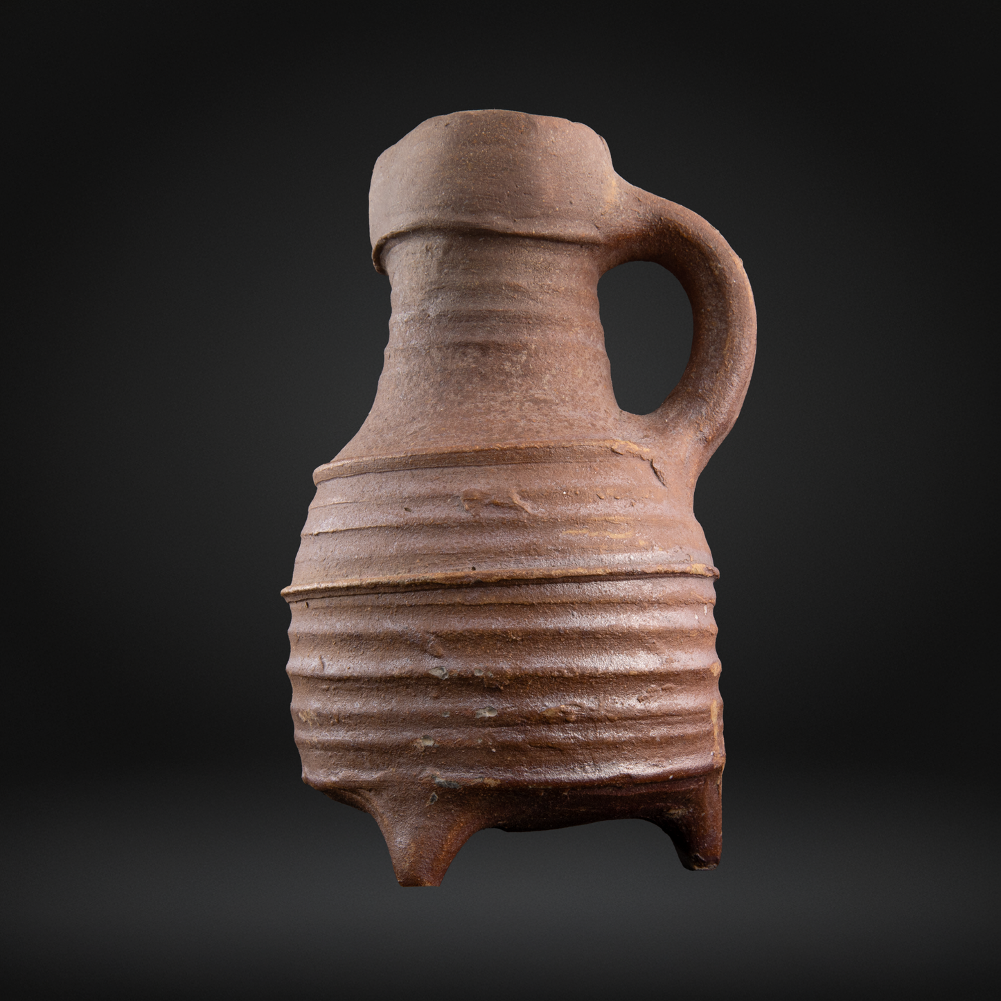 Medieval Pottery Tripod Jug - Langerwehe, 14th Century