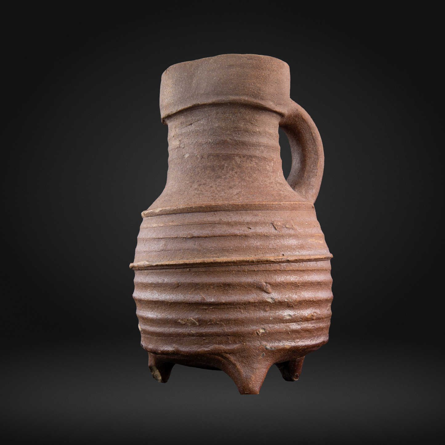 Medieval Pottery Tripod Jug - Langerwehe, 14th Century